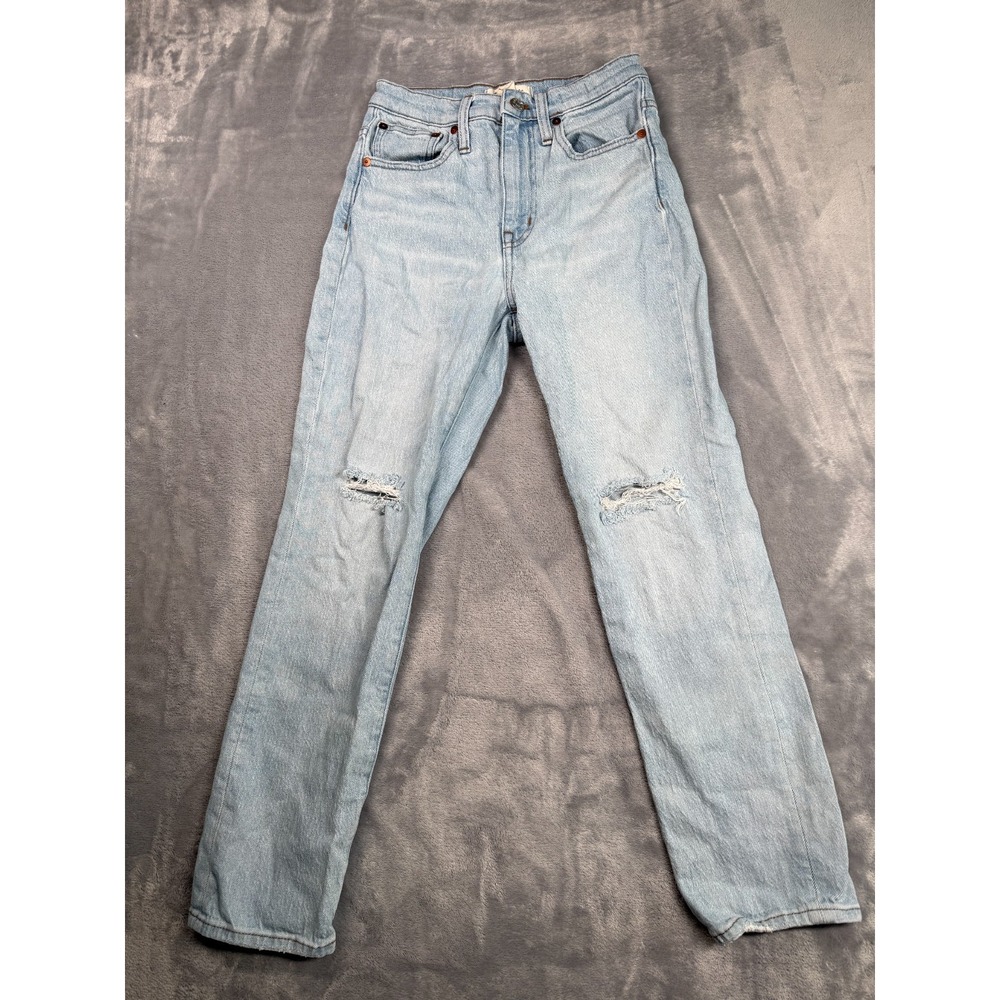 Madewell The High Rise Slim Crop BoyJean Women's 23 Blue Cotton Stretch Denim